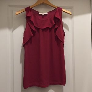 Loft ruffled tank top